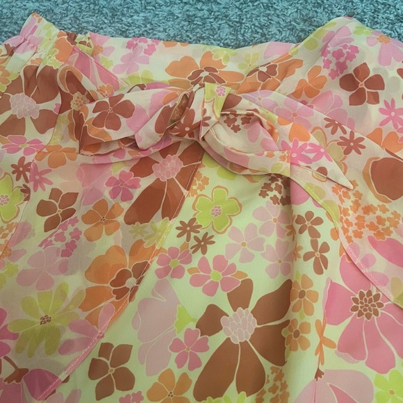 Pink Lily Don’t Miss the Moment Floral Side Tie Skirt - Picture 6 of 10